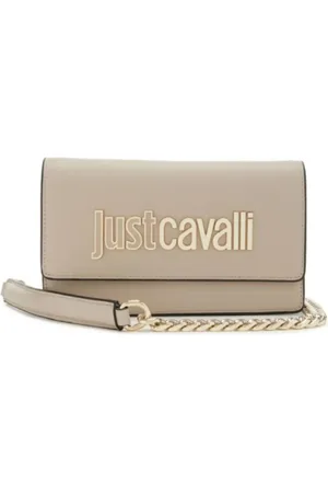 Roberto Cavalli Torebki, Kobieta, Beżowy, ONE SIZE, Torba Damska z Metalowymi Literami