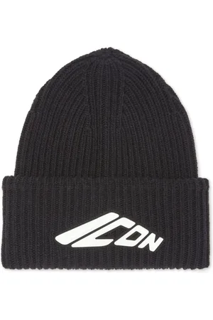 Dsquared2 Akcesoria, Mężczyzna, Czarny, ONE SIZE, Dzianinowe Czapki Beanie dla Mężczyzn