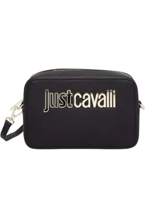 Roberto Cavalli Torebki, Kobieta, Czarny, ONE SIZE, Torba Damska z Metalowymi Literami - ST