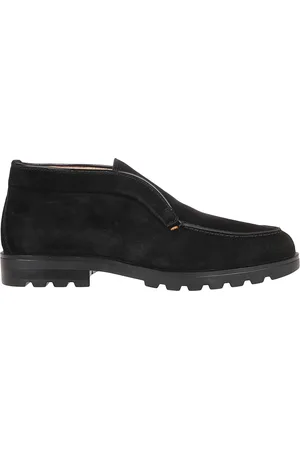 santoni Buty, Mężczyzna, Czarny, 41 EU, Zamsz, Stylowe Slip-On Mokasyny