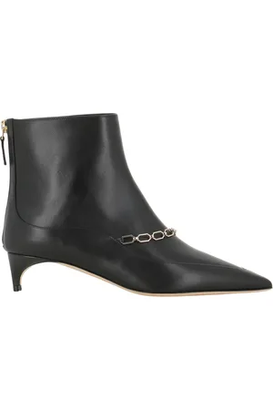 MALONE SOULIERS Buty, Kobieta, Czarny, 40 EU, Czarne skórzane botki z noskiem w szpic