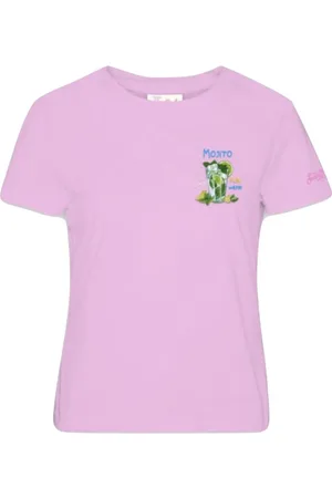 MC2 SAINT BARTH Koszulki, Kobieta, Różowy, M, Bawełniany T-shirt z nadrukiem Mojito