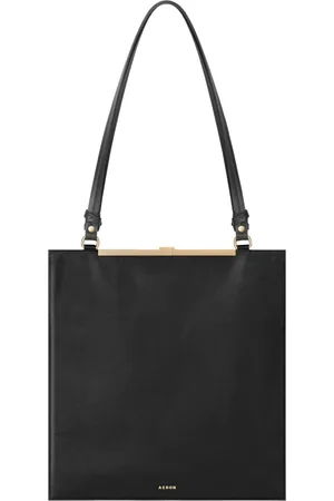 AERON Torebki, Kobieta, Czarny, ONE SIZE, Prostokątna skórzana torba na ramię