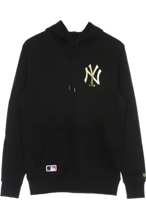New Era Bluzy, Mężczyzna, Czarny, S, Bluza z kapturem z logo Yankees Czarno/Złota