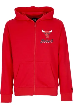 New Era Bluzy, Mężczyzna, Czerwony, S, Bluza z zamkiem Chicago Bulls Czerwona