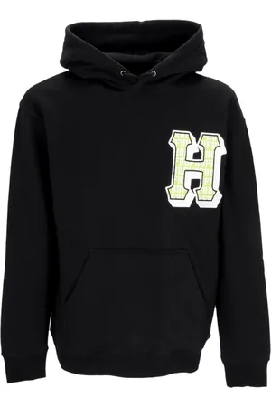 Huf Bluzy, Mężczyzna, Czarny, XL, Czarna bluza z polaru z logo