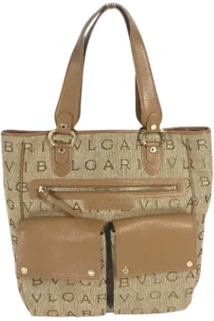 Bvlgari Pre-owned, Kobieta, Beżowy, ONE SIZE, Skóra, Pre-owned skórzane torby na ramię