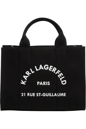 Karl Lagerfeld Torebki, Kobieta, Czarny, ONE SIZE, Torba Tote w wzory z regulowanym paskiem