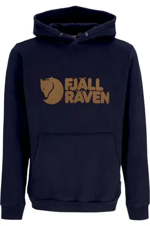 Fjällräven Bluzy, Mężczyzna, Niebieski, S, Granatowy Bluza z Logo Pluszowy Sweter