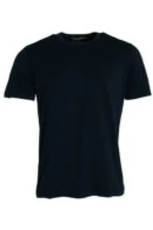 Dolce & Gabbana Koszulki, Mężczyzna, Niebieski, M, Granatowy Bawełniany T-shirt z Okrągłym Dekoltem i Krótkimi Rękawami