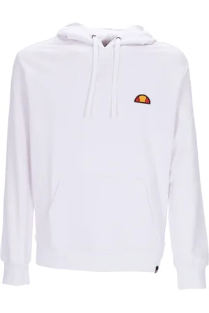 Ellesse Bluzy, Mężczyzna, Biały, L, Biała bluza z kapturem i kieszenią kangurką