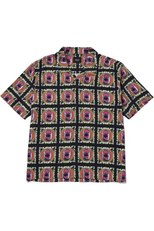 Huf Koszule, Mężczyzna, Wielobarwność, L, Rayon, Czarna Koszula Pop Top z Rayonu