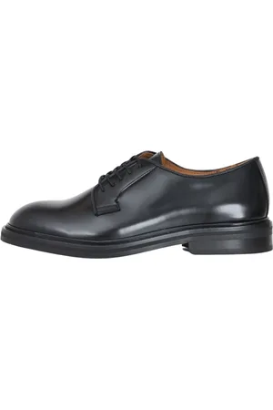 SELECTED Buty, Mężczyzna, Czarny, 43 EU, Czarne skórzane buty na sznurowadła