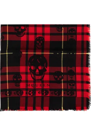 Alexander McQueen Akcesoria, Mężczyzna, Czerwony, ONE SIZE, Wełniany szal