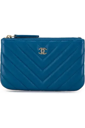 CHANEL Pre-owned, Kobieta, Niebieski, ONE SIZE, Skóra, Pre-owned skórzane portfele