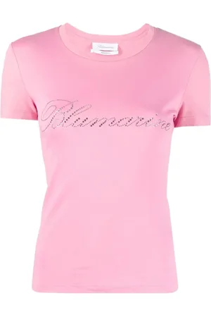 BLUMARINE Koszulki, Kobieta, Różowy, S, Różowe T-shirty Pola dla kobiet