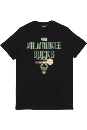 New Era Koszulki, Mężczyzna, Czarny, S, Milwaukee Bucks NBA Koszulka Graficzna