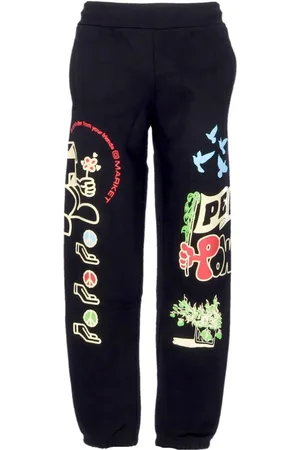 MARKET Spodnie, Mężczyzna, Czarny, M, Bawełna, Czarne Peace And Power Sweatpants