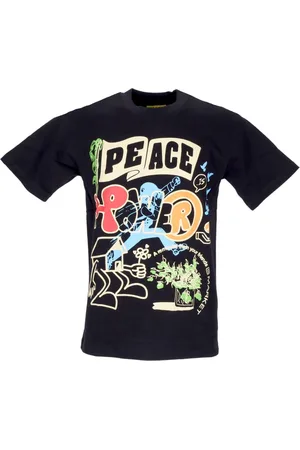 MARKET Koszulki, Mężczyzna, Wielobarwność, XL, T-shirt Peace And Power Czarny