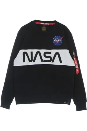 Alpha Industries Bluzy, Mężczyzna, Niebieski, S, Bluza z długim rękawem Nasa