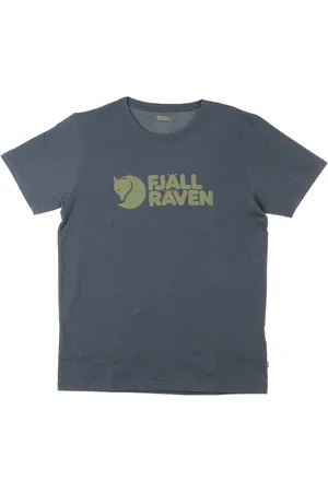 Fjällräven Koszulki, Mężczyzna, Niebieski, XL, Granatowy T-shirt z logo dla mężczyzn