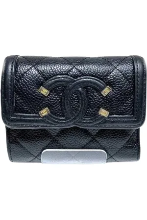 CHANEL Pre-owned, Kobieta, Czarny, ONE SIZE, Pre-owned skórzane portfele
