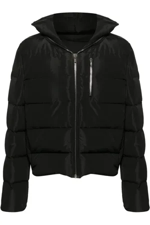 Rick Owens Kurtki, Mężczyzna, Czarny, M, Nylon, Czarna kurtka puchowa z kapturem