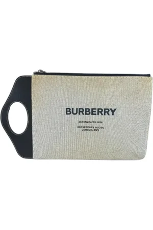 Burberry Pre-owned, Kobieta, Biały, ONE SIZE, Pre-owned Canvas clutches