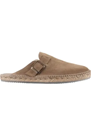 Espadrilles Buty, Mężczyzna, brązowy, 41 EU, Zamsz, Męskie Zamszowe Płaskie Sandały