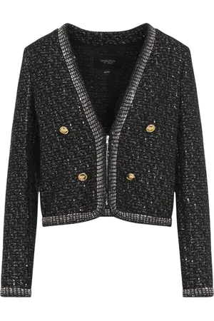 Giambattista Valli Kurtki, Kobieta, Czarny, S, Czarno-Srebrna Kurtka Boucle