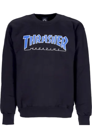 Thrasher Bluzy, Mężczyzna, Niebieski, M, Koszulka z długim rękawem w paski