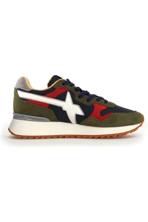 W6YZ Buty, Mężczyzna, Wielobarwność, 43 EU, Bawełna, Zielone Sneakersy dla Mężczyzn Aw 24