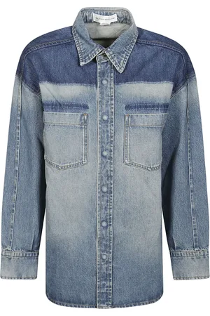 Victoria Beckham Bluzki, Kobieta, Niebieski, S, Denim, Oversize Denimowa Kurtka