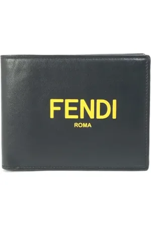 Fendi Pre-owned, Mężczyzna, Czarny, ONE SIZE, Skóra, Pre-owned skórzane portfele