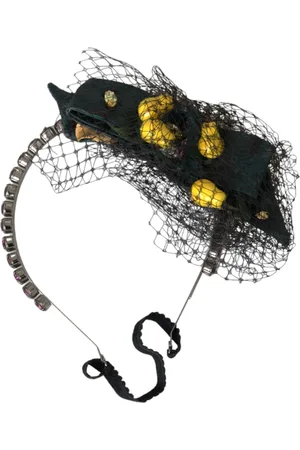 Dolce & Gabbana Akcesoria, Kobieta, Wielobarwność, ONE SIZE, Nylon, Sycylijski Cytrynowy Kryształowy Opaska Tiara
