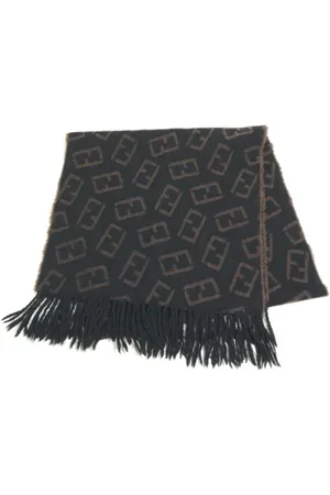 Fendi Pre-owned, unisex, Czarny, ONE SIZE, Wełna, Pre-owned Wool scarves