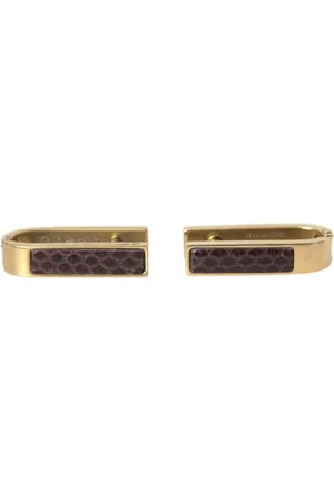 Dolce & Gabbana Akcesoria, Mężczyzna, Żółty, ONE SIZE, Złote Spinki z Logo