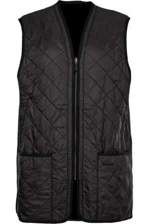Barbour Kurtki, Mężczyzna, Czarny, S, Poliester, Kamizelka Polarquilt Zamek Kolor Czarny