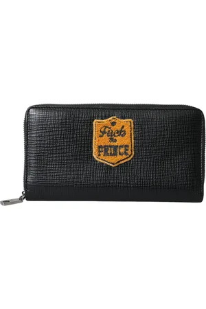Dolce & Gabbana Akcesoria, Mężczyzna, Czarny, ONE SIZE, Czarna skórzana portmonetka z logo