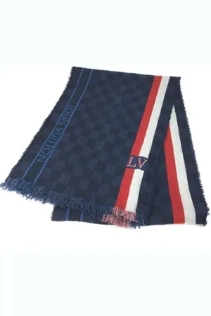 LOUIS VUITTON Pre-owned, Mężczyzna, Niebieski, ONE SIZE, Wełna, Pre-owned Wool scarves