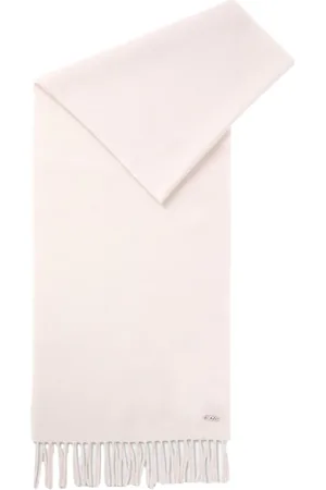 HUGO BOSS Akcesoria, Kobieta, Różowy, ONE SIZE, Wełna, Elegancki szal z wełny twill z frędzlami