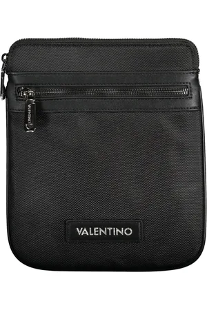 Valentino by Mario Valentino Torebki, Mężczyzna, Czarny, ONE SIZE, Len, Czarna Torba na Ramię z Regulowanym Paskiem