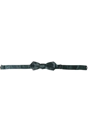 Dolce & Gabbana Akcesoria, Mężczyzna, Zielony, ONE SIZE, Zielony Jedwabny Regulowany Kark Męski Mucha
