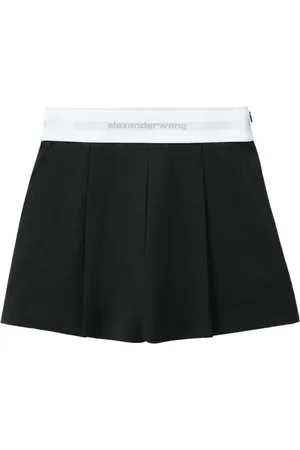 Alexander Wang Spódnice, Kobieta, Czarny, S, Czarne szorty z wełnianej mieszanki