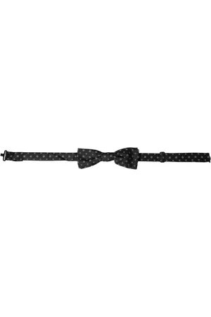 Dolce & Gabbana Akcesoria, Mężczyzna, Czarny, ONE SIZE, Czarna Jedwabna Fantazja Regulowany Szyja Męski Mucha