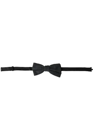 Dolce & Gabbana Akcesoria, Mężczyzna, Szary, ONE SIZE, Regulowany jedwabny muszka męska w ciemnoszarym