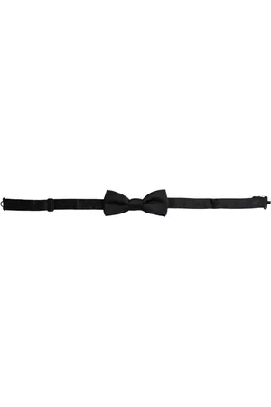 Dolce & Gabbana Akcesoria, Mężczyzna, Czarny, ONE SIZE, Regulowany Czarny Jedwabny Muszka Męska
