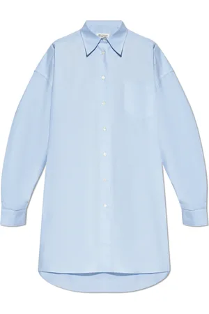 Maison Margiela Bluzki, Kobieta, Niebieski, S, Bawełna, Koszula o kroju oversize