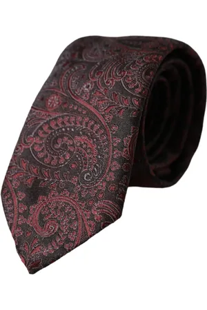 Dolce & Gabbana Akcesoria, Mężczyzna, Czerwony, ONE SIZE, Jedwabny krawat w bordowym wzorze