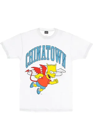 MARKET Koszulki, Mężczyzna, Biały, S, Simpsons Devil Arc Tee Biała Koszulka